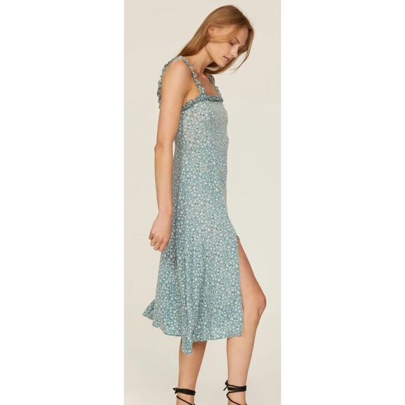 Louna Blue Floral Ruffle Dress Rent The Runway Pre-Loved S $240 - Picture 2 of 6